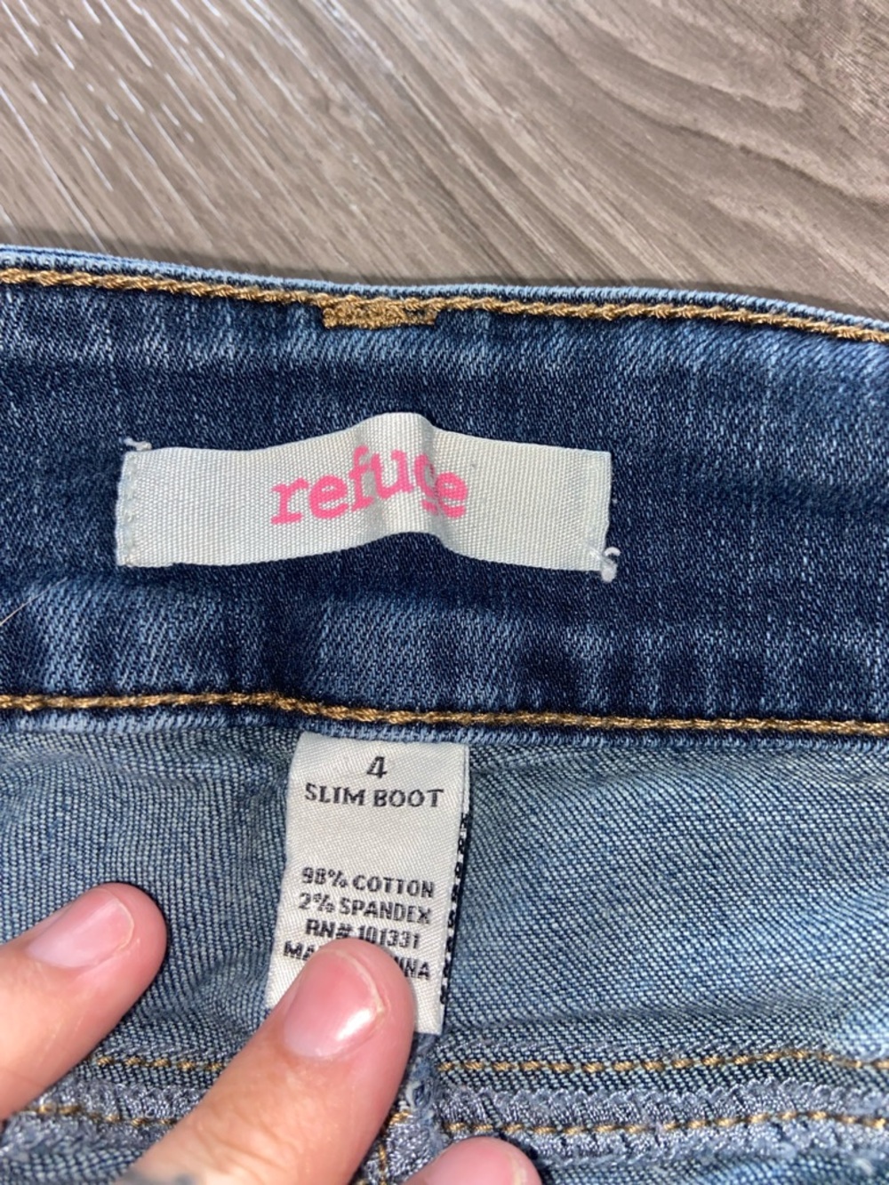 Refuge Low Rise Women's Dark Blue Flare Jeans - Picture 3 of 3